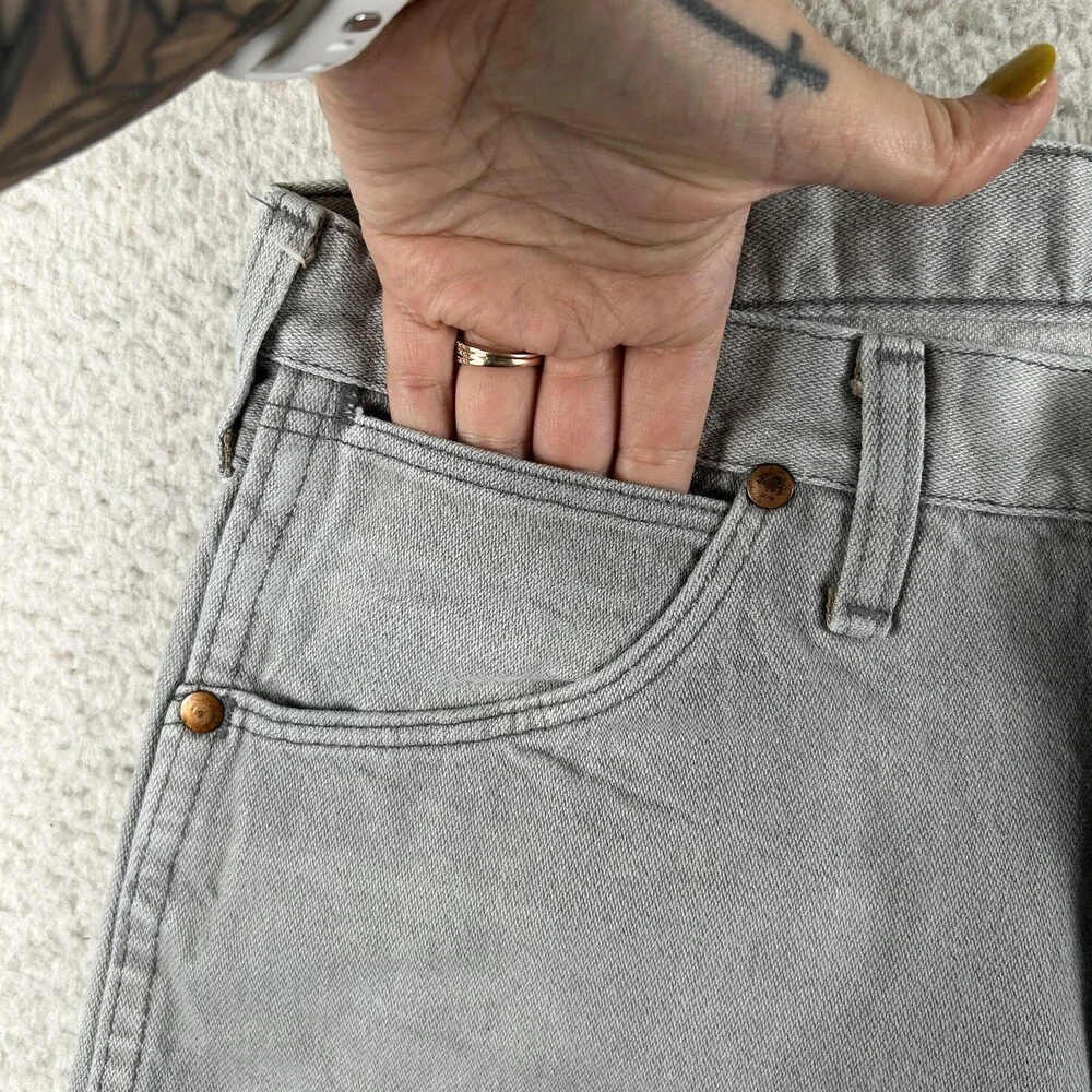 Vintage Wrangler Jeans Mens 32x35 Gray Regular Straight Ideal Zipper 3MWZPG 80s